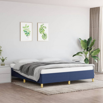 Cadru de pat, albastru, 180 x 200 cm, material textil - Img 1