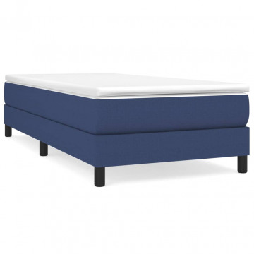 Cadru de pat box spring, albastru, 100x200 cm, textil - Img 2