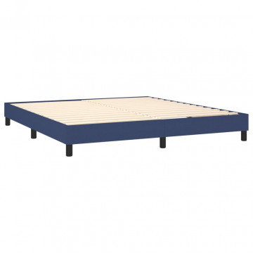 Cadru de pat box spring, albastru, 160x200 cm, textil - Img 4