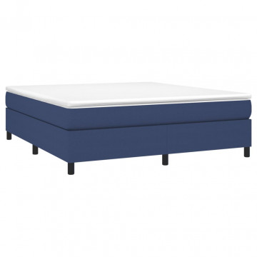 Cadru de pat box spring, albastru, 160x200 cm, textil - Img 3