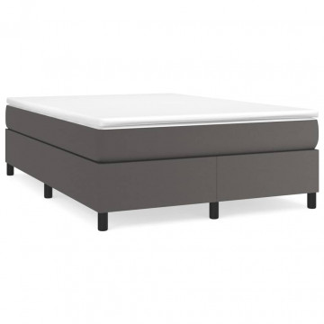Cadru de pat box spring, gri, 140x200 cm, piele ecologică - Img 2