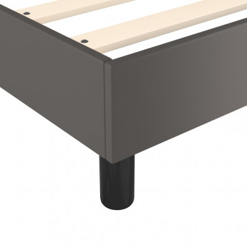 Cadru de pat box spring, gri, 90x200 cm, piele ecologică - Img 6