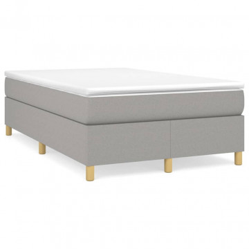 Cadru de pat box spring, gri deschis, 120x200 cm, textil - Img 2