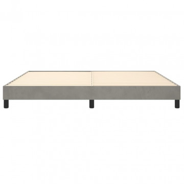 Cadru de pat box spring, gri deschis, 200x200 cm, catifea - Img 8
