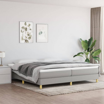 Cadru de pat box spring, gri deschis, 200x200 cm, textil - Img 1