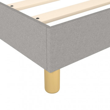 Cadru de pat box spring, gri deschis, 90x190 cm, textil - Img 6