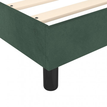 Cadru de pat box spring, verde închis, 140x190 cm, catifea - Img 6