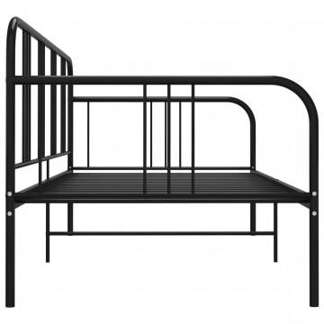 Cadru de pat canapea, negru, 90 x 200 cm, metal - Img 8