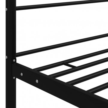 Cadru de pat cu baldachin, negru, 90x200 cm, metal - Img 6