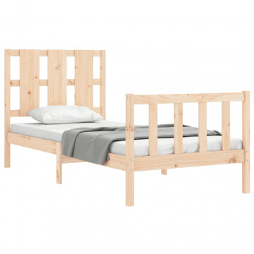 Cadru de pat cu tăblie, 90x190 cm, lemn masiv - Img 4
