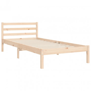Cadru de pat cu tăblie, 90x200 cm, lemn masiv - Img 7