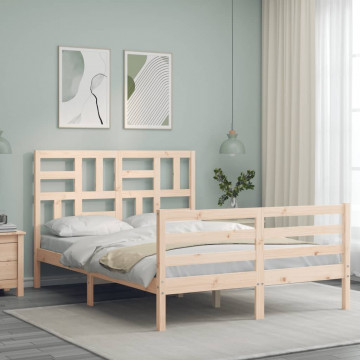Cadru de pat cu tăblie, dublu, lemn masiv - Img 3