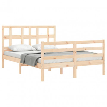Cadru de pat cu tăblie, dublu, lemn masiv - Img 4