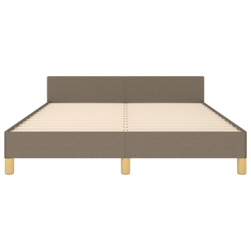 Cadru de pat cu tăblie, gri taupe, 140x190 cm, textil - Img 8