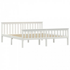 Cadru de pat din lemn masiv de pin, alb, 180 x 200 cm - Img 2