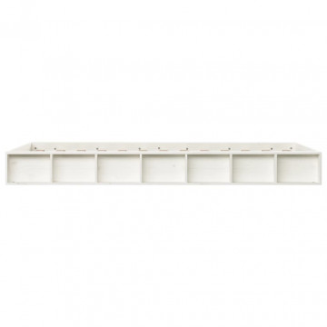 Cadru de pat dublu 4FT6, alb, 135x190 cm, lemn masiv - Img 8
