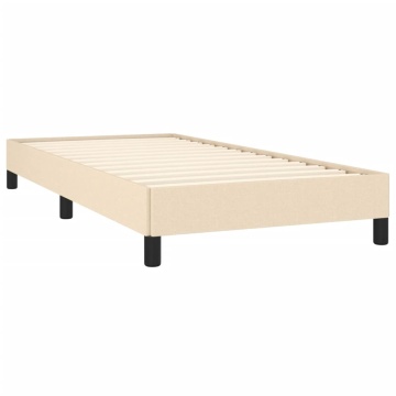 Cadru de pat fără saltea cremă 90x190 cm țesătură - Img 4