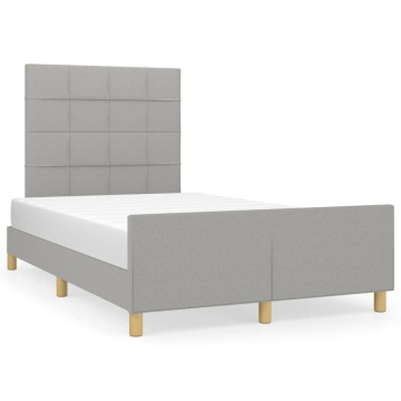 Cadru de pat fără saltea, gri deschis, 120x200 cm, textil - Img 2