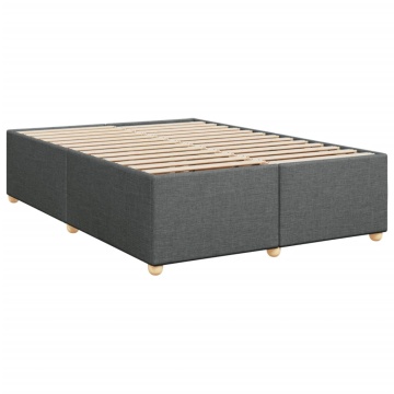 Cadru de pat fără saltea, gri închis, 140x190 cm, textil - Img 3