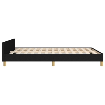 Cadru de pat fără saltea, negru, 140x190 cm, textil - Img 6