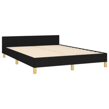 Cadru de pat fără saltea, negru, 140x190 cm, textil - Img 8