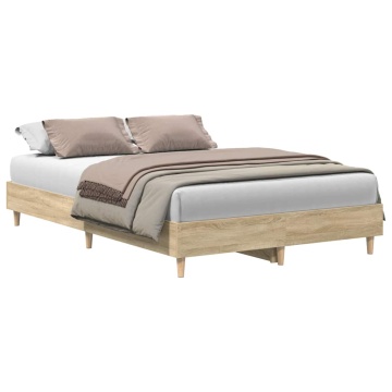 Cadru de pat fără saltea Stejar Sonoma 140x190cm Lemn prelucrat - Img 2