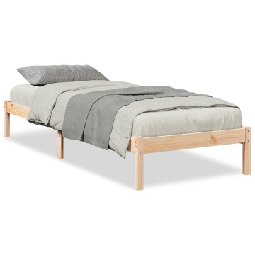 Cadru de pat foarte lung fără saltea, 90x220 cm, lemn masiv pin - Img 2