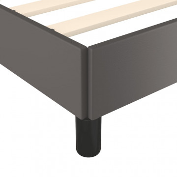Cadru de pat, gri, 140x190 cm, piele ecologică - Img 6