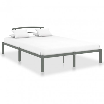 Cadru de pat, gri, 160 x 200 cm, metal - Img 1