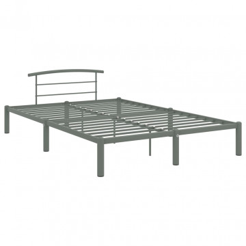 Cadru de pat, gri, 160 x 200 cm, metal - Img 2