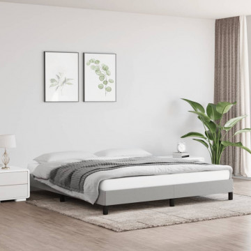 Cadru de pat, gri deschis, 180x200 cm, material textil - Img 1