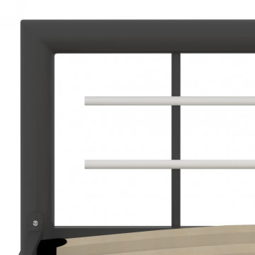 Cadru de pat, gri și alb, 120 x 200 cm, metal - Img 6