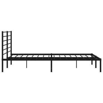 Cadru de pat metalic cu tăblie, negru, 193x203 cm - Img 6