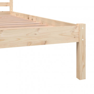 Cadru de pat mic dublu 4FT, 120x190 cm, lemn masiv de pin - Img 5