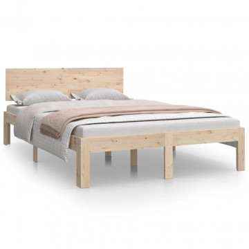 Cadru de pat mic dublu 4FT, 120x190 cm, lemn masiv - Img 2