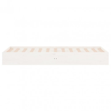 Cadru de pat mic Single 2FT6, alb, 75x190 cm, lemn masiv - Img 5