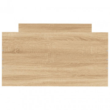 Cadru de pat mic single stejar sonoma 75x190 cm lemn prelucrat - Img 4