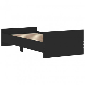 Cadru de pat, negru, 100x200 cm, lemn prelucrat - Img 5