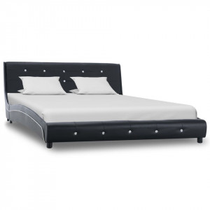 Cadru de pat, negru, 140 x 200 cm, piele artificială - Img 1