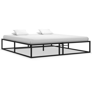 Cadru de pat, negru, 180 x 200 cm, metal - Img 1