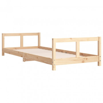 Cadru de pat pentru copii, 80x200 cm, lemn masiv de pin - Img 5