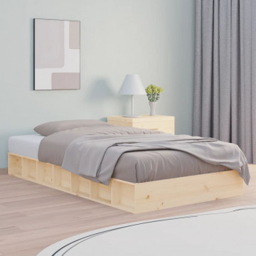Cadru de pat single, 90x190 cm, lemn masiv - Img 1