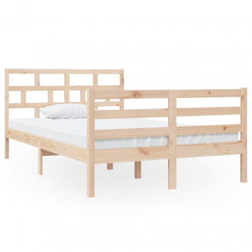 Cadru de pat Small Double 4FT, 120x190 cm, lemn masiv - Img 2