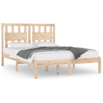 Cadru de pat Super King, 180x200 cm, lemn masiv de pin - Img 2