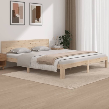 Cadru de pat Super King, 180x200 cm, lemn masiv - Img 1