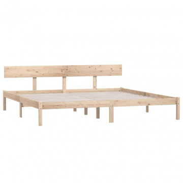 Cadru de pat UK Super King, 180x200 cm, lemn masiv pin - Img 3