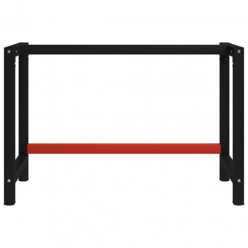 Cadru metalic banc de lucru, 120x57x79 cm, negru și roșu - Img 1