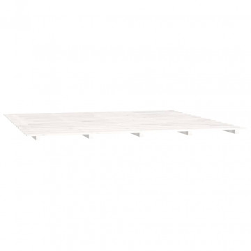 Cadru pat, alb, 180x200 cm, lemn masiv de pin - Img 4