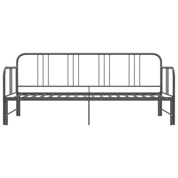Cadru pat canapea extensibilă, gri, 90 x 200 cm, metal - Img 3