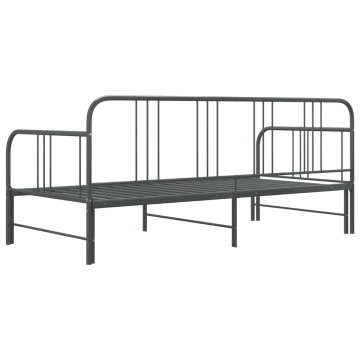 Cadru pat canapea extensibilă, gri, 90 x 200 cm, metal - Img 8